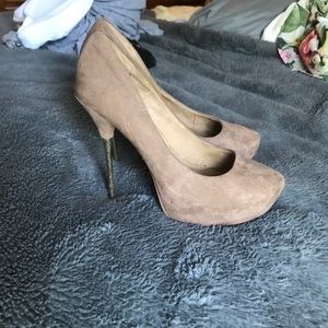 Platform nude heels